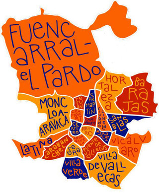 Map of Madrid districts & boroughs