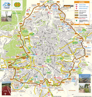 Cycle routes, cycle paths, cycle lanes of Madrid