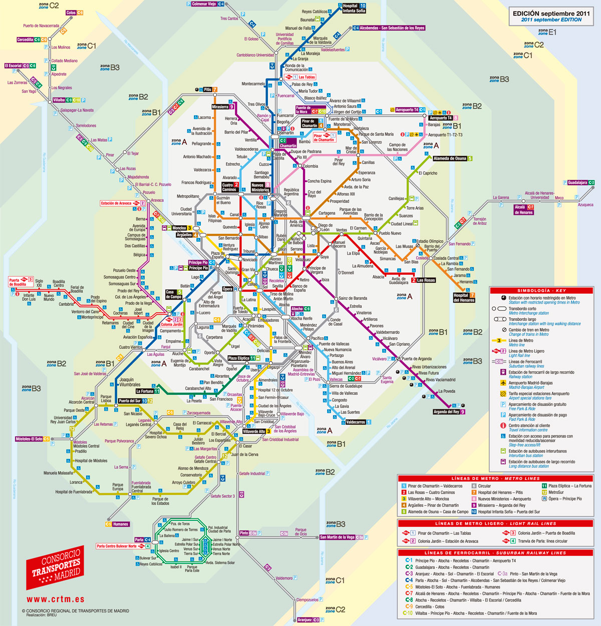 Map Of Madrid Tram Stations Lines