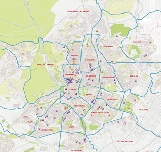 Map of Madrid neighborhoods & areas