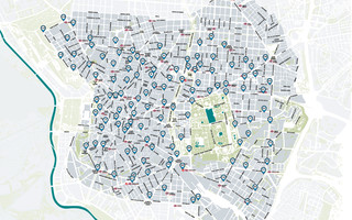 Map of Madrid Bicimad stations, bike stations, bike hire