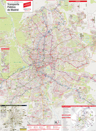 Map of Madrid bus EMT network